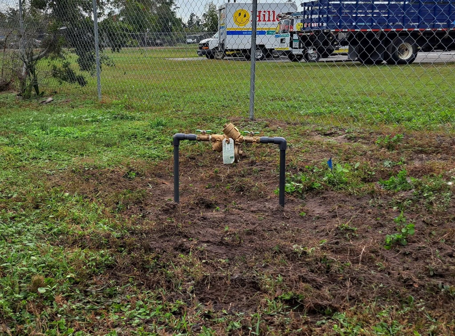 Exterior backflow prevention and water supply piping
