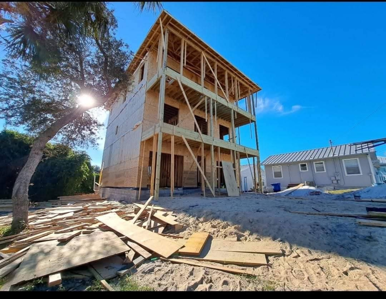 Multi-story residential construction project in progress